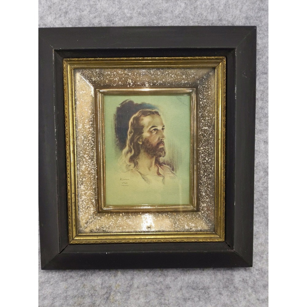Warner Sallman Head of‎ Christ Art Vintage 1937 3D Framed Lithograph